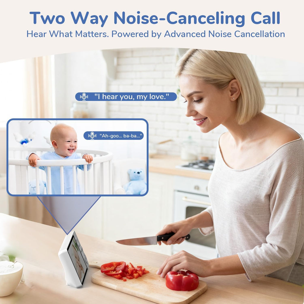 No WiFi Video Baby Monitor, 1080P 5" IPS Display, VOX