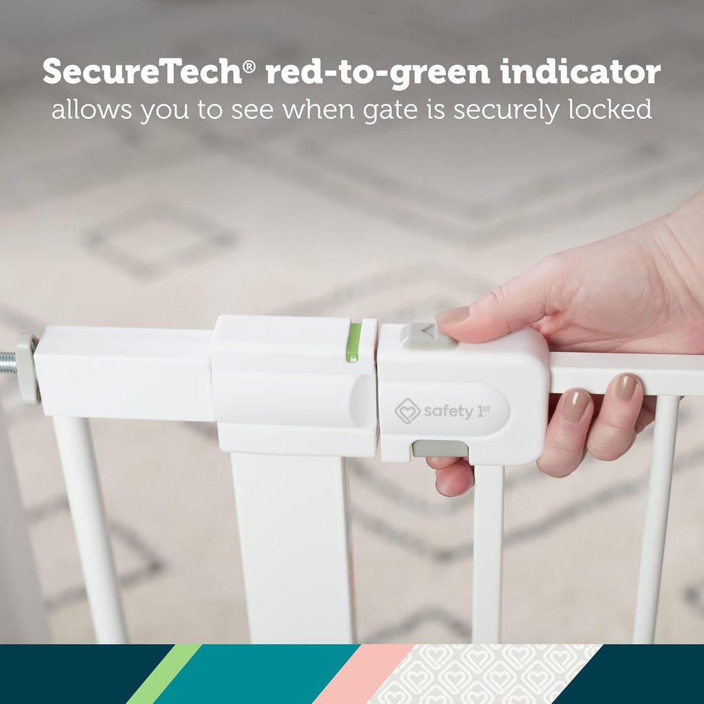 Easy Install Walk Thru Baby Gate for Doorway With Door, Dog Gates, Fits 29"-38", Easy Install 28" Tall, White