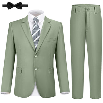 Boys Formal Suits Kids Tuxedo Suit Blazer Pants Set Sage Green