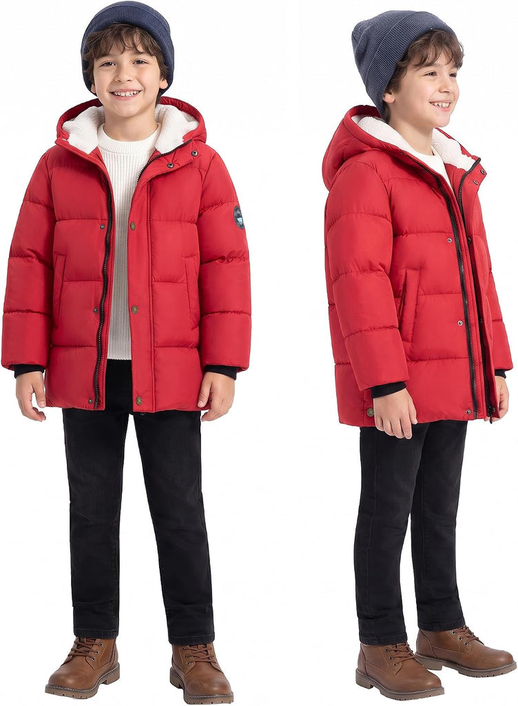 Kids Boy's Winter Coat Hooded Puffer Windbreaker Warm Cotton Jacket Parka Down Outdoor Coats