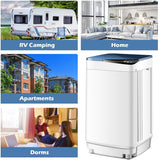 Full-Automatic Washing Machine Portable Washer and Spin Dryer 7.7 lbs Capacity Compact Laundry Washer with Built-in