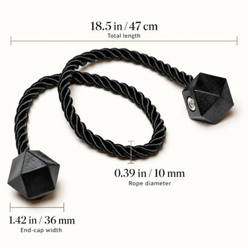 Magnetic Curtain Tiebacks, Curtain Ties, No-Drill Holdbacks (4 Pack)