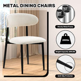 Dining Chairs Set of 4, Modern Fabric Upholstered Metal Kitchen Chairs for Dining Room, Beige