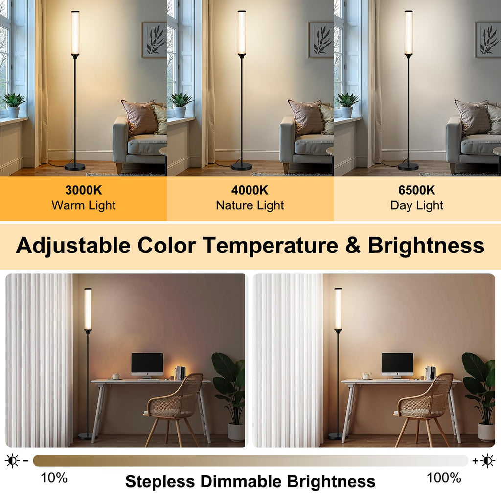 Smart Corner LED Floor Lamps, Black 12W