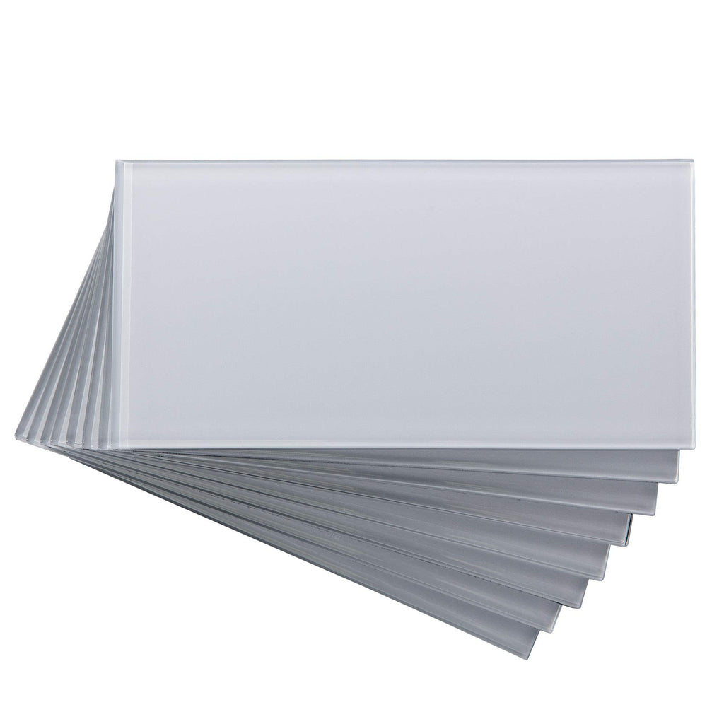 Glass Tile 15 sq ft Backsplash Kit in Frost