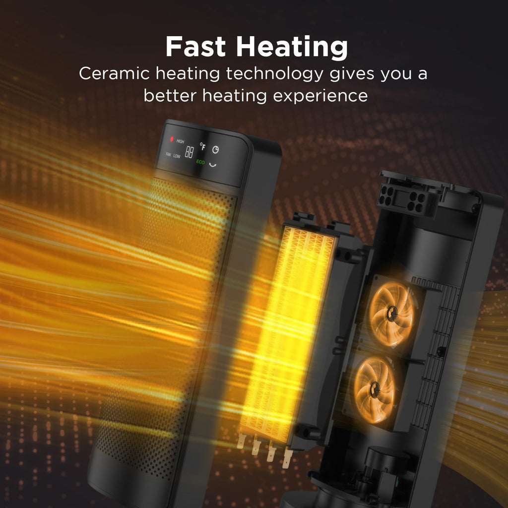 1500W Space Heaters for Indoor Use,PTC Ceramic Electric Heater with Remote