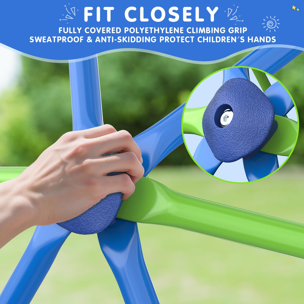 Climbing Dome with Saucer Swing, 10FT Jungle Gym, 800 lb Capacity