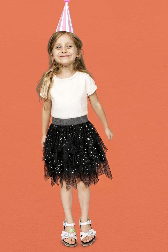 Girls Sweet Layered Mesh Skirt Party Birthday Dance Princess Skirt