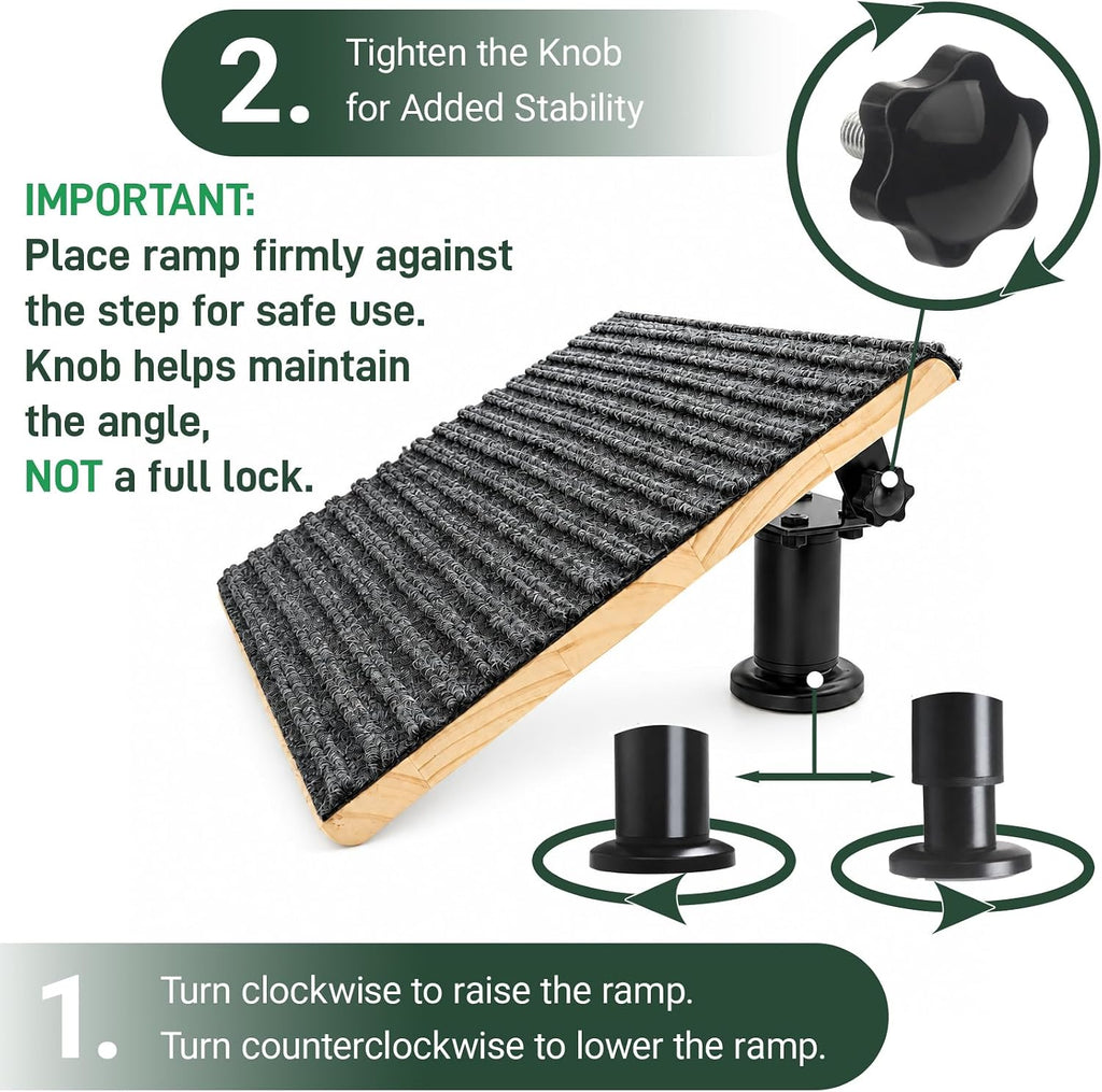 Adjustable Dog Ramp for Stairs - Non-Slip Steps for Senior Dogs