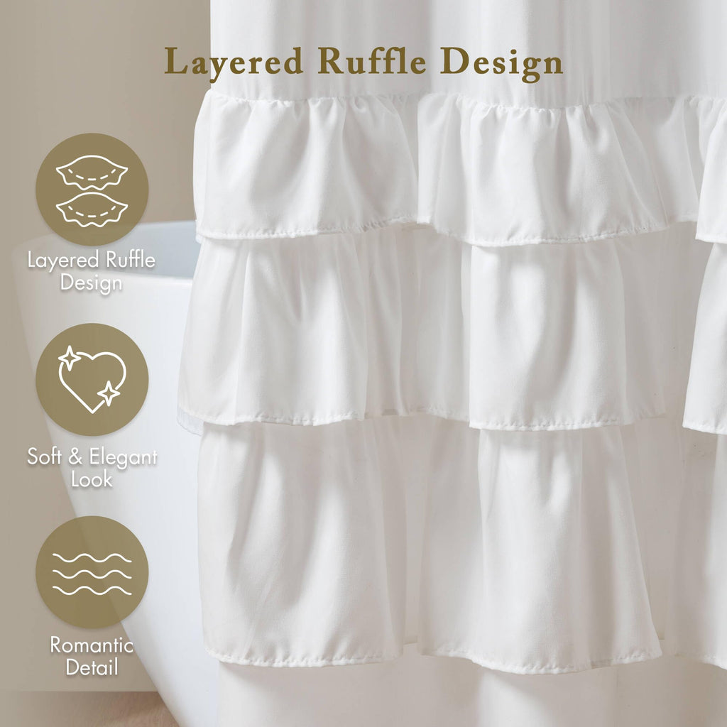 Grace Extra Long Ruffle, 72"x 84", White