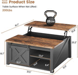 31.5" Lift Top Coffee Table with Storage, Square Coffee Tables