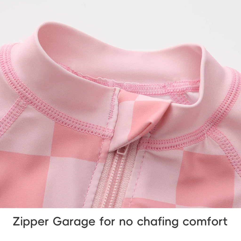 Baby Toddler Swimsuits Long Sleeve Full Zip UPF 50+ Pink