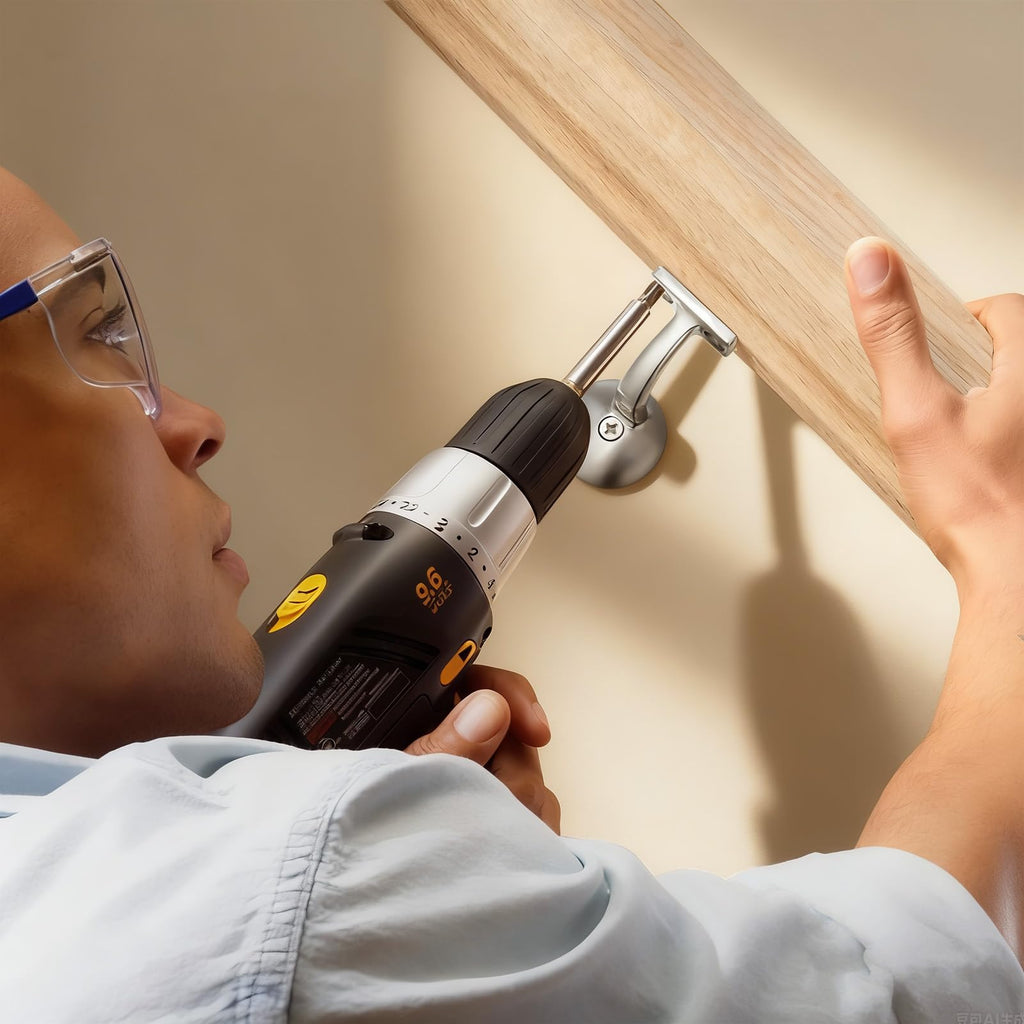 6010 Red Oak Handrail Kit 7 ft with 90° Wall Returns and Wall Mount Brushed Nickel Brackets Indoor Wood Stairs