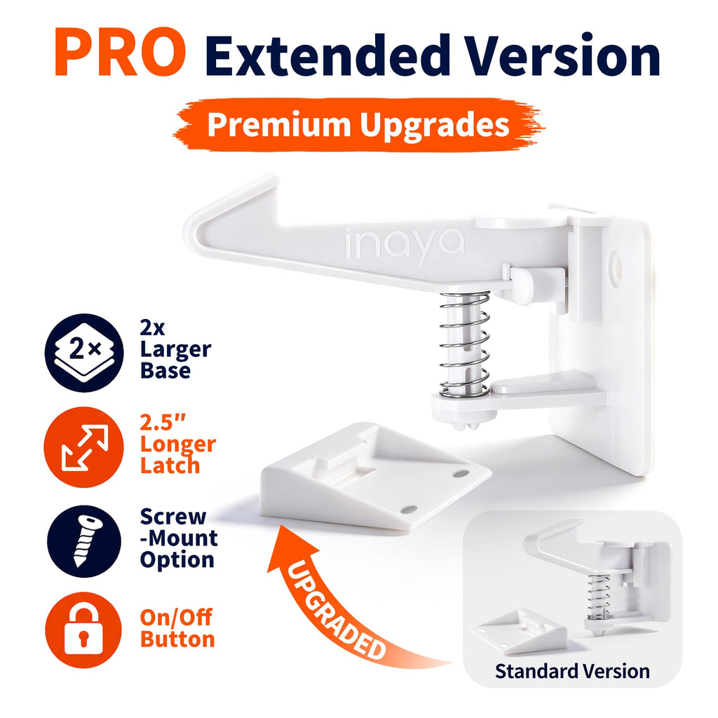 Cabinet Locks (Pro Extended - 16 Pack) - Cabinet Locks Baby Proofing