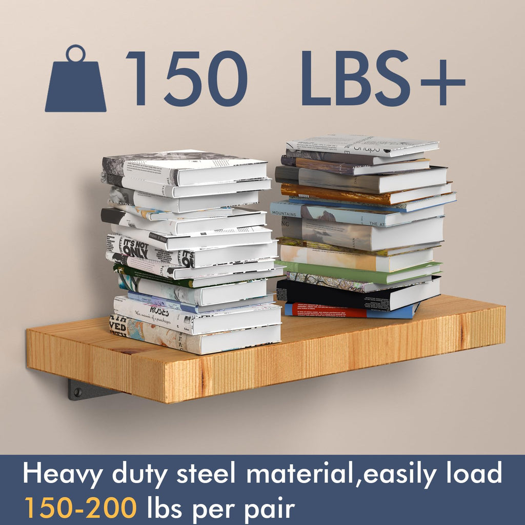 6 Inch Floating Shelf Brackets, 6 Pack L‐Shape Shelf Supports