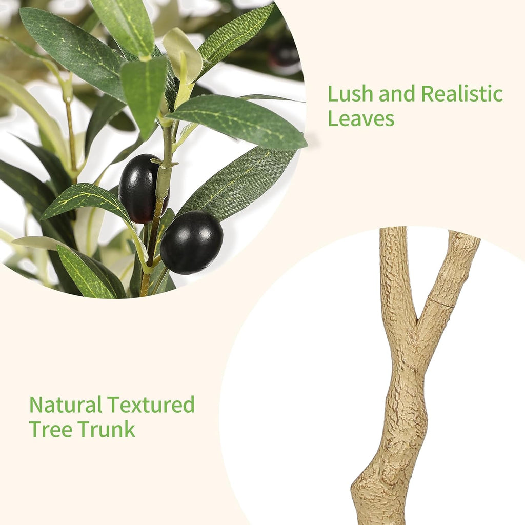 Faux Olive Tree 7ft - Realistic Tall Olive Trees Artificial Indoor
