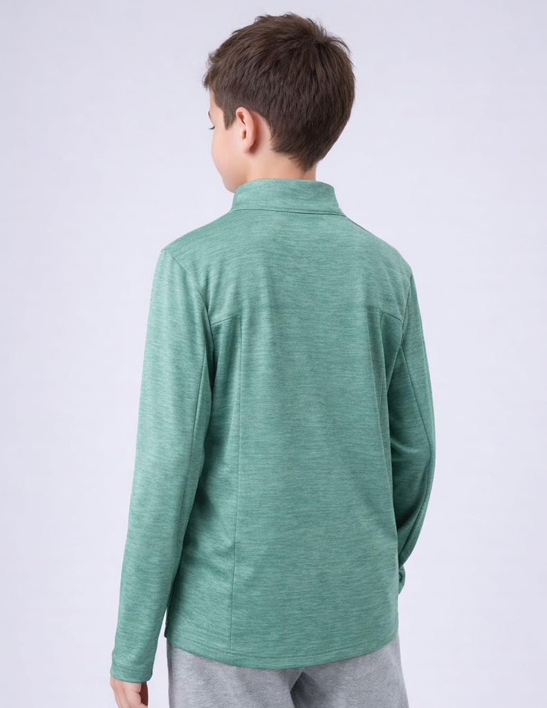 3 Pack Youth Boys Slim Fit Athletic Quarter Zip Pullover Shirts