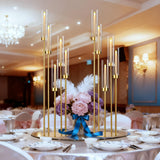 2PCS Floor Candle Holders,Tall Arcylic Candelabra Centerpiece for Tables Candelabra 5 Armntrance Decorations