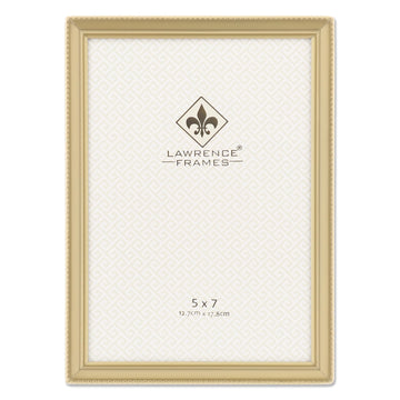 Antique Brass 5x7 Picture Frame - Bead Border Design (11457)