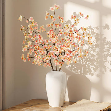 3PCS Silk Cherry Blossom Branches, 40.5in Artificial Cherry Blossom Flowers Long Stems Fake Flowers Arrangements for