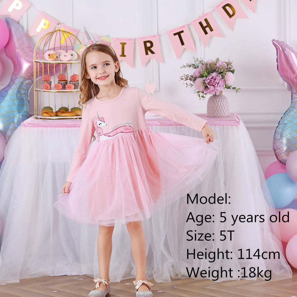 Girls Tutu Dresses Toddler Winter Long Sleeve Party Tulle Dresses