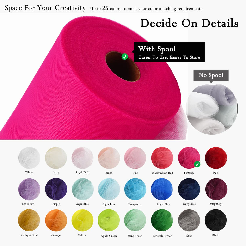 Fuchsia Tulle Fabric 54 Inch X 40 Yards Tulle Roll