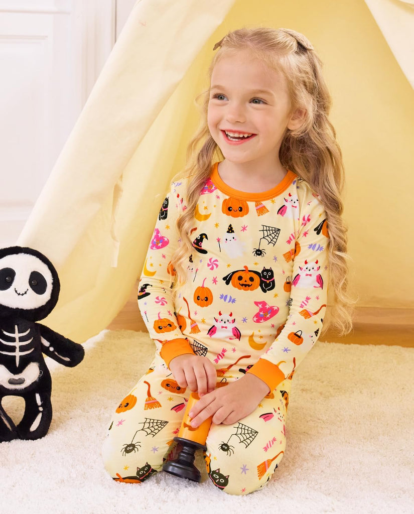 Bamboo Viscose Toddler Girls Kids Pajama Sets 12M- Snug fit Long-Sleeve Softness Sleepwear Pjs 2pcs Jammies