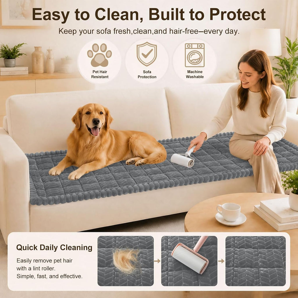 Couch Cover for Dogs, Non-Slip Plush Thick Pet Couch Protector