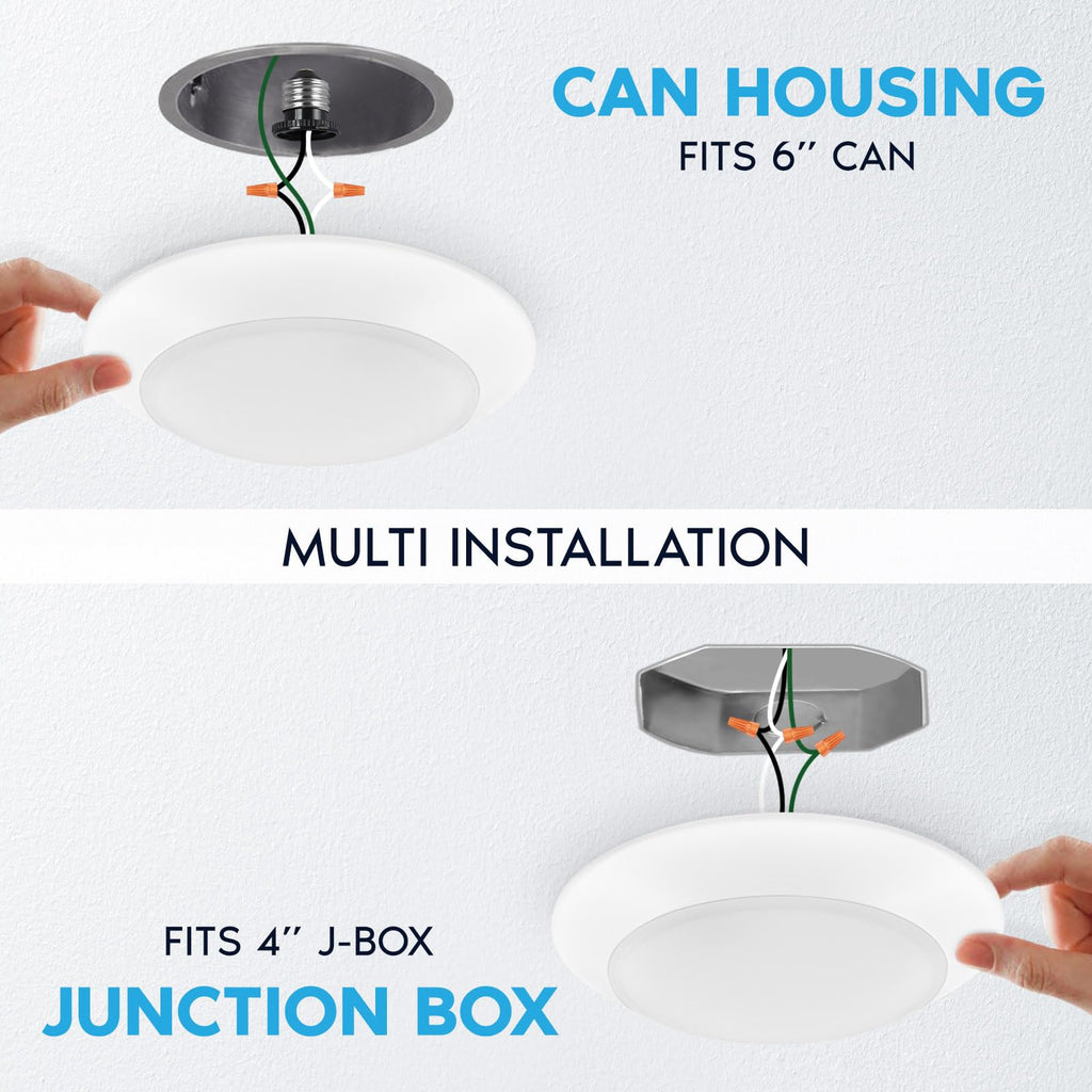 8 Inch LED Disk Lights, 27W, 2000LM, 5CCT Selectable 2700K