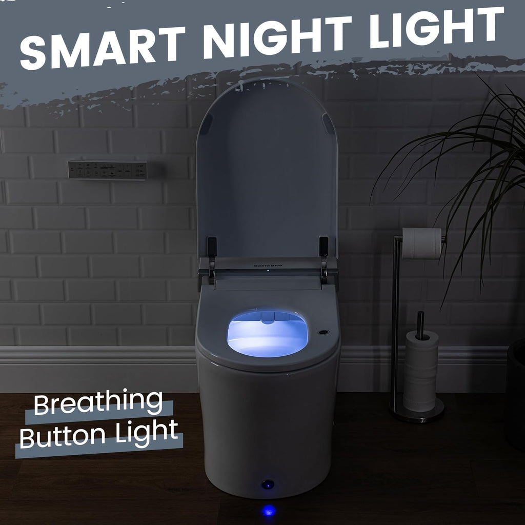 Casta Diva Smart Toilet, Wider Bidet with Heated Seat, Auto Open/Close, Warm Water, Foot Sensor Auto Flushing