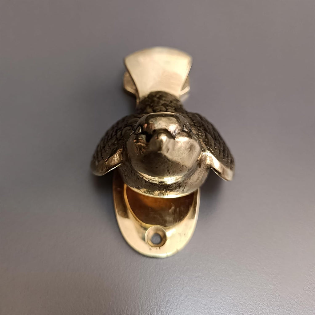 Brass Sparrow Bird Door Knocker, Unlaquared Finish (Antique Brass)