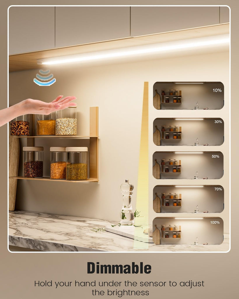 36 Inch Under Cabinet Lights with Hand Wave,Plug and Play