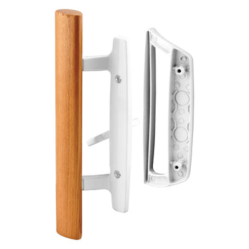 Sliding Glass Door Handle Set, White, 3-15/16 in. Hole Spacing