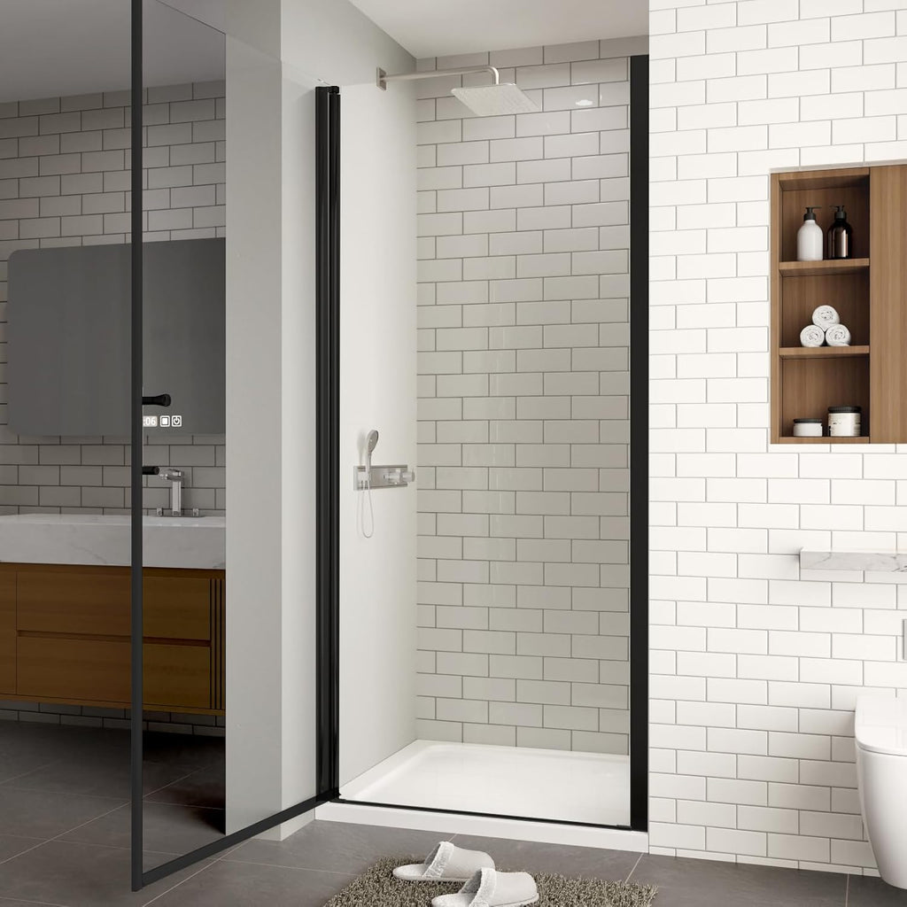 30-31.4" W x 72" H Frameless Pivot Shower Door, 1/4" (6mm) Clear SGCC Tempered Glass Shower Door