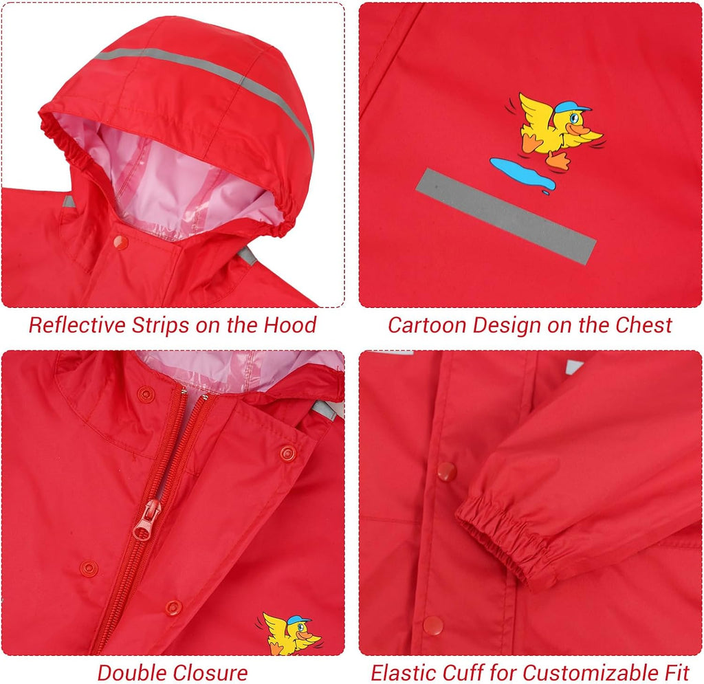 Kids Toddler One Piece Rain Suit, Muddy Buddy Style Coverall for Daycare Outdoor Play