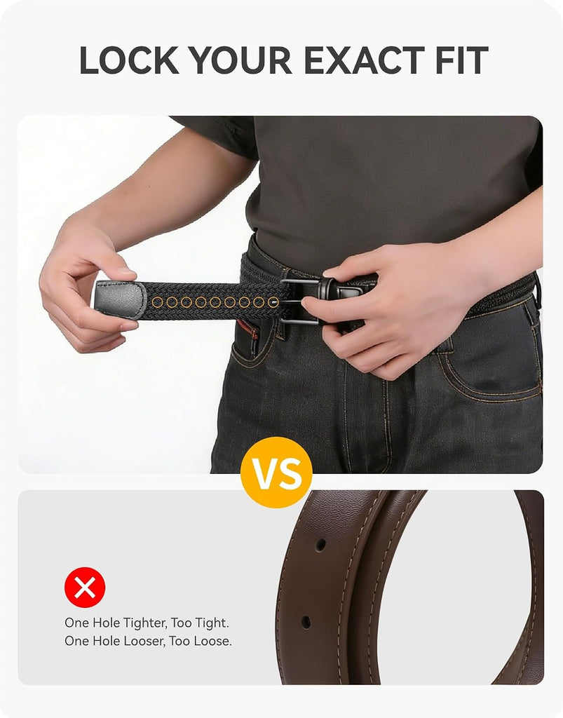 1.25" Boys Elastic Woven Belt Adjustable Kids Braided Belt