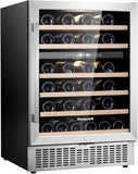 46 Bottle Dual Zone Compressor Wine Cooler Refrigerator, Large Freestanding Wine