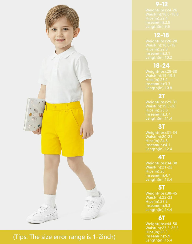 Toddler Boys Performance Golf Shorts Girls All Day Comfy Casual Short