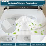 Smart Toilet with Bidet, One-Piece Design, Heated Seat & Auto Open/Close Lid, Foot Sensing & Automatic Flush