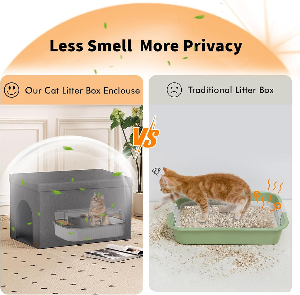 Cat Litter Box Enclosure Furniture for Odor Control