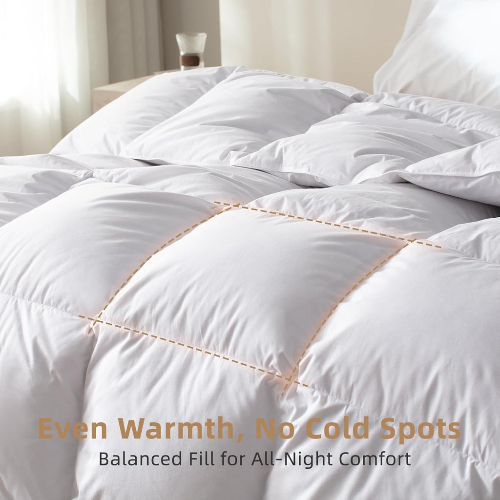 Hungarian Down Feather Fiber Comforter King,Hotel Style Bedding Comforter,1200TC,100% Organic Cotton