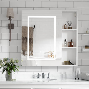 Led Medicine Cabinets with Storage, Lighted Medicine Cabinet with Defogger