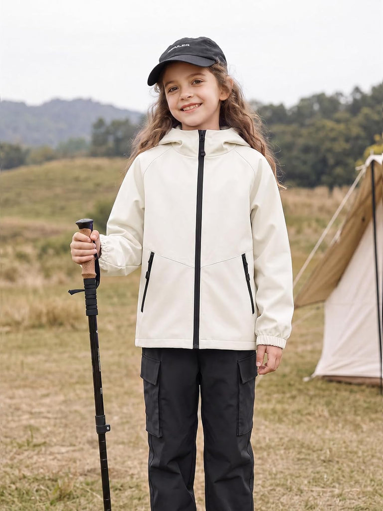Girls Rain Jacket Lightweight Zip Up Windbreaker Hooded Coat