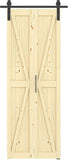 30in x 84in Bifold Barn Door with Hardware Kit, Unfinished Solid Pine Wood Folding Closet Door for B