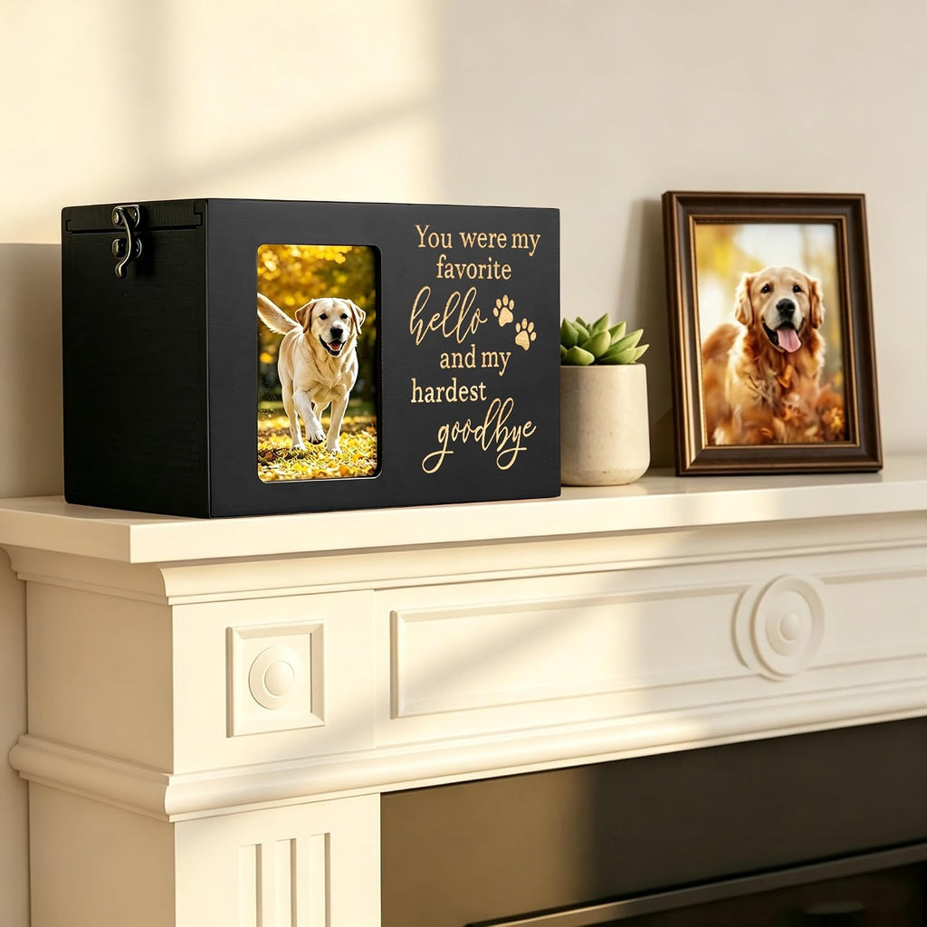 Pet Memorial Urns for Dogs or Cats Ashes with Photo Frame