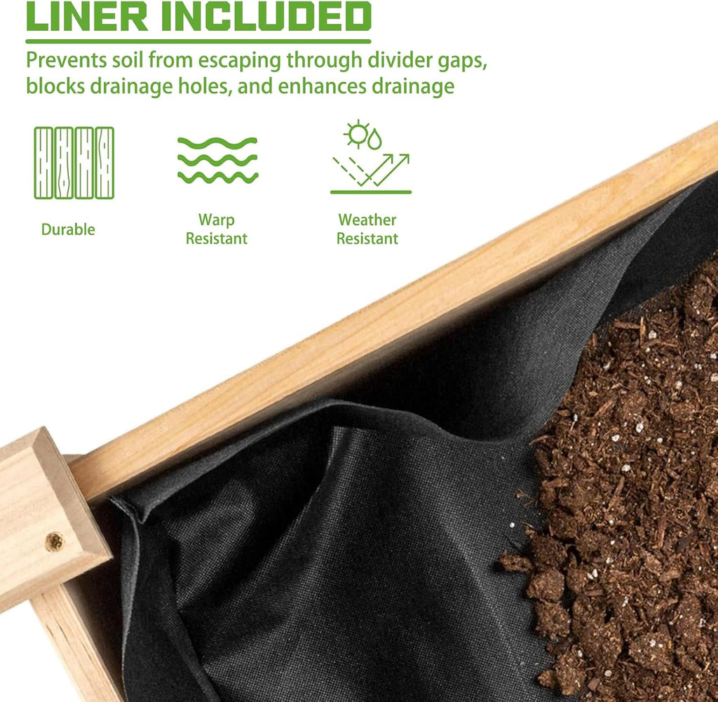Elevated Wooden Raised Garden Bed with Legs, Reinforced Large Planter Box | 48x24x31IN Vegetable Flower Herb Outdoor