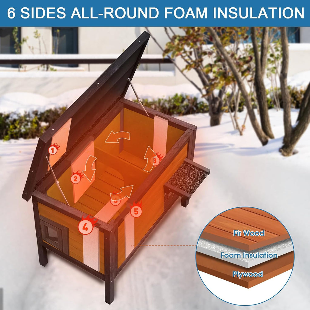 Outdoor Insulated Cat House Feral Cat Enclosure Cat Shelter Weatherproof