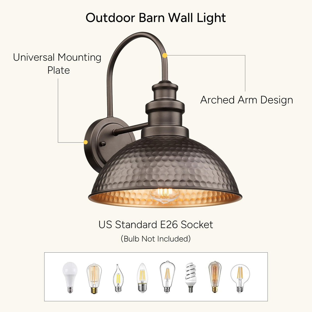 Farmhouse Barn Lights - Rustic Wall Sconce, Exterior Outdoor Mounted Lighting Fixture, Vintage Wall Light, Porch