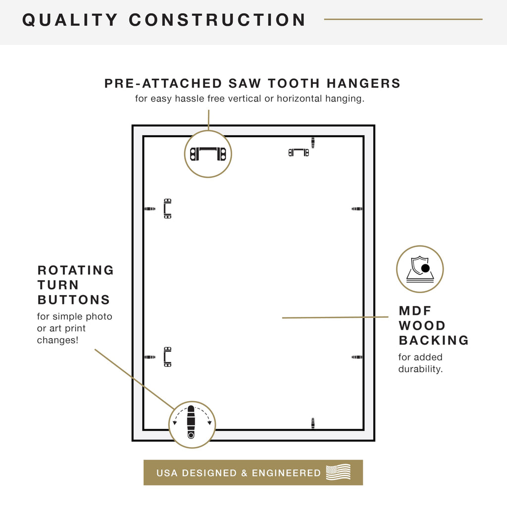 Studio Gallery Poster Frame, 18x24, White Woodgrain, 1-Pack