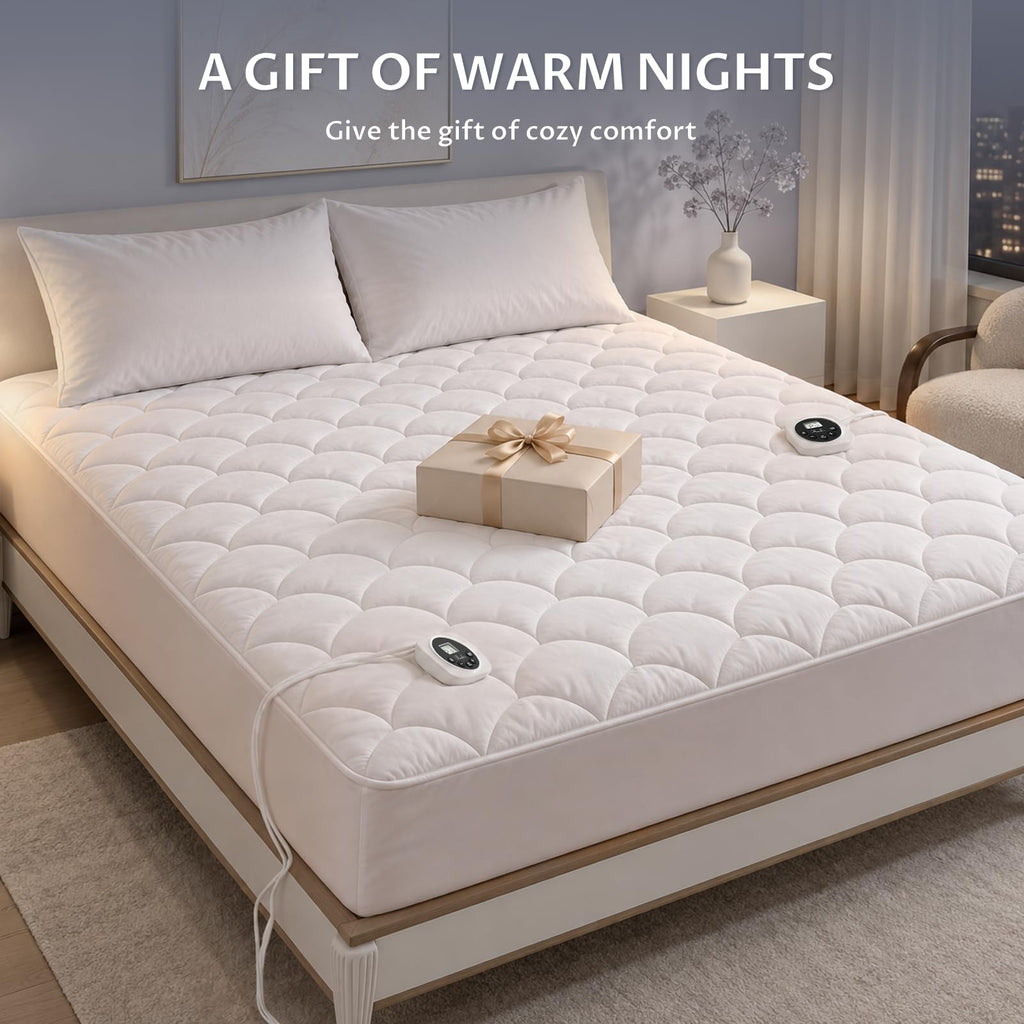Heated Mattress Pad, Zipper-Removable Top, Machine Washable